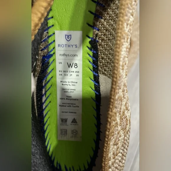 Rothy's Leopard Spotted Brown Cat Animal Print Pointed Flats with Blue Trim 8 - Picture 5 of 6